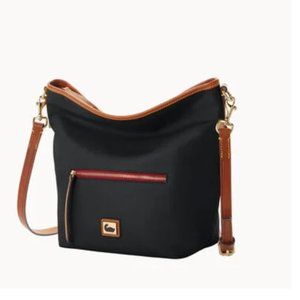 Like New Dooney & Bourke Zip Top Nylon Crossbody Purse Navy Blue